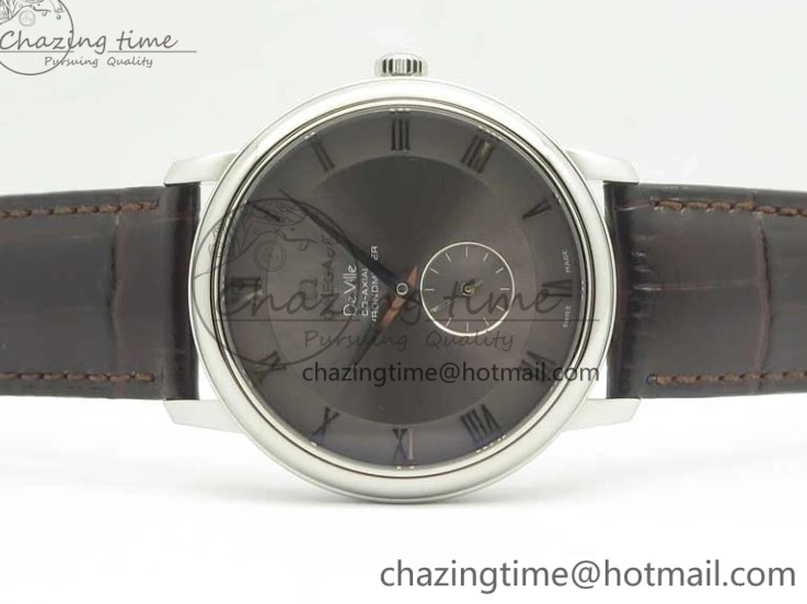 0329 Original De Ville Prestige Small Second TWF 1:1 Best Edition Gray Dial on Black Leather Strap MIYOTA 8036